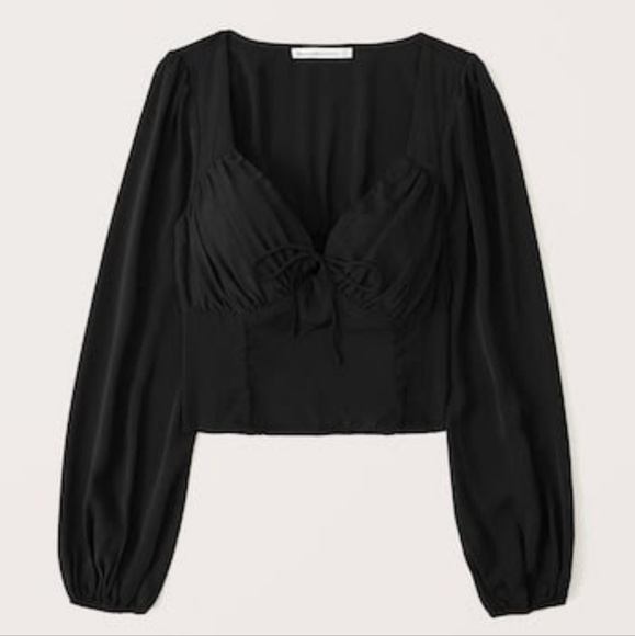 NWT abercrombie long sleeve tie top - Picture 4 of 4